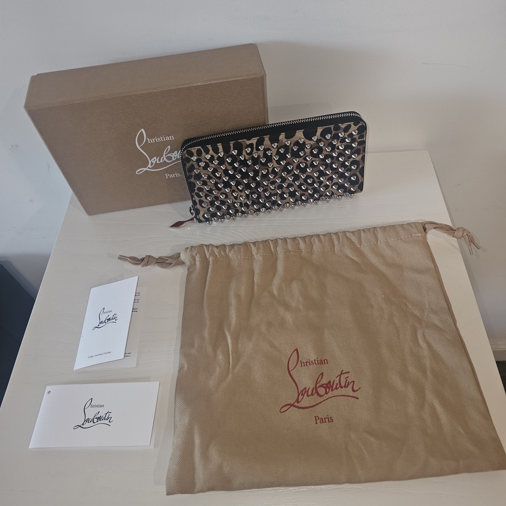 Christian Louboutin Leopard and Silver Spiked Wallet